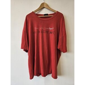 Steve & Barry's Shirt Mens 2XL Red Graphic Does Your‎ Face Hurt Funny Tee XXL